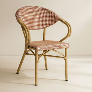 Lot de 2 fauteuils de table extérieur en textilène rouge AMALFI