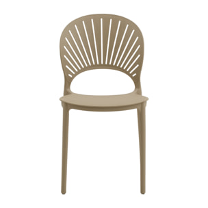set 2 sedie impilabili in polipropilene beige