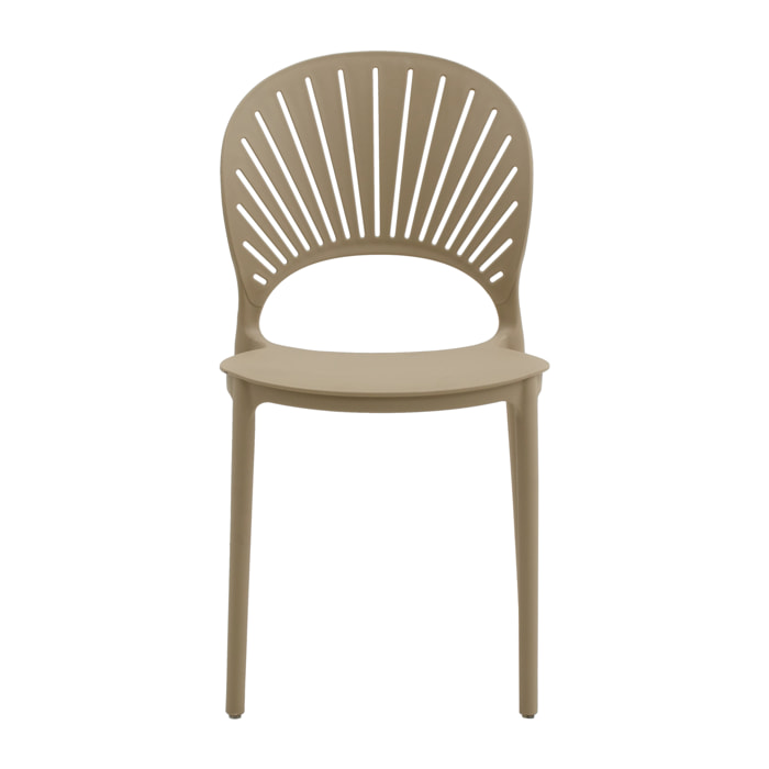 set 2 sedie impilabili in polipropilene beige
