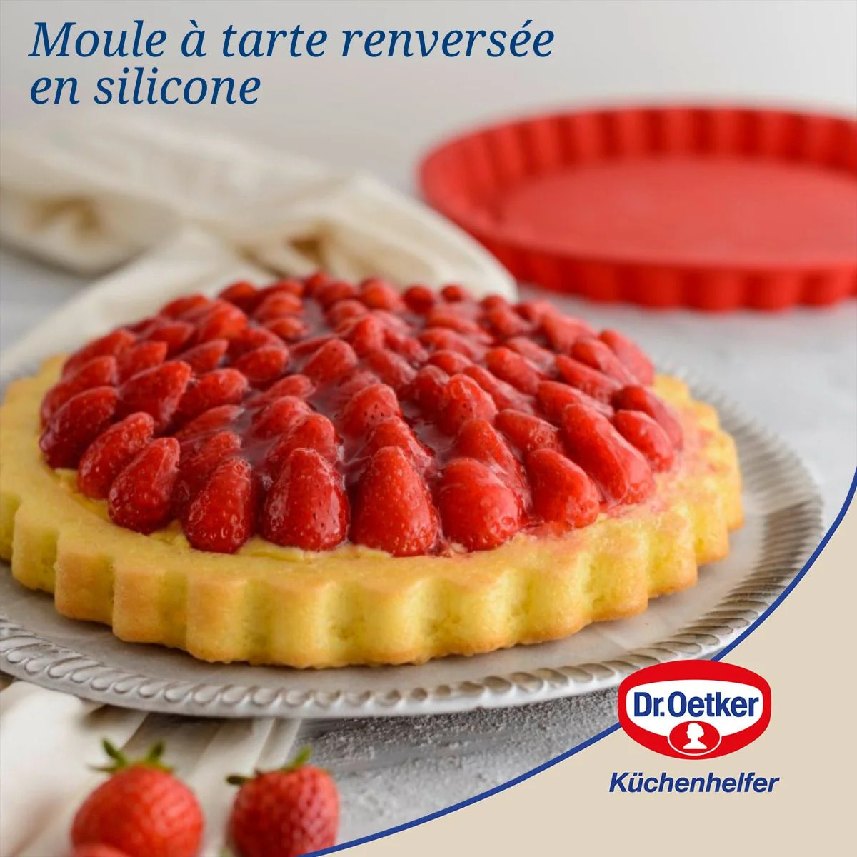 Moule à tarte en silicone rouge de 26 cm Dr. Oetker Flexxibel Love