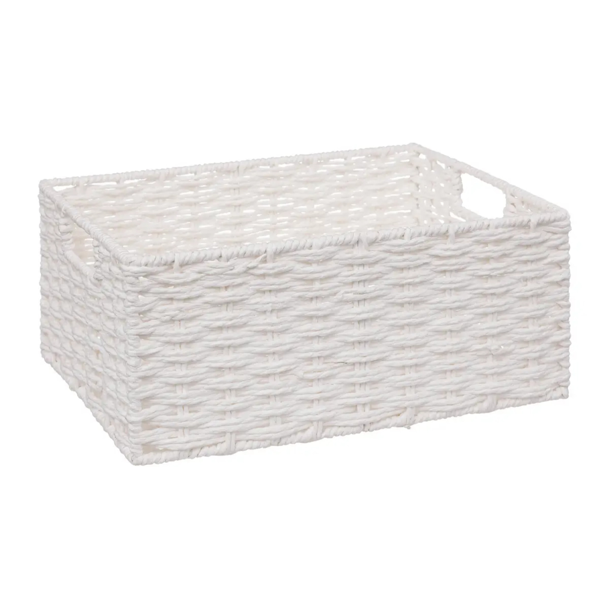 4 paniers de rangement "Vannerie" blanc