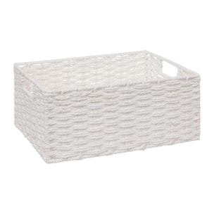 4 paniers de rangement "Vannerie" blanc