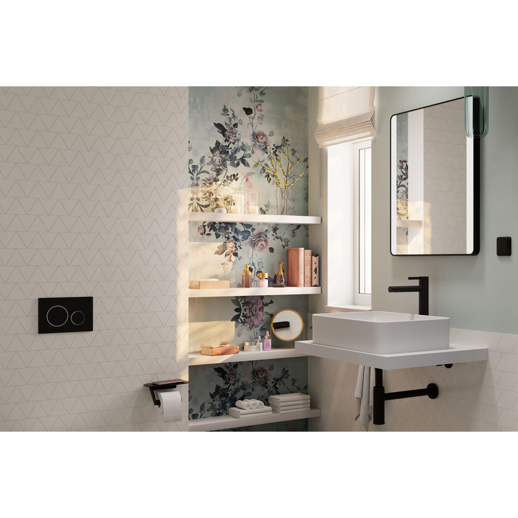 Siphon design Lavabo Flowstar S, Noir mat