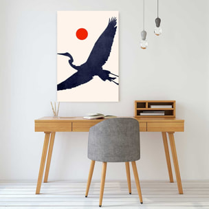Tableau animaux Grue au soleil levant Tableau alu Dibond