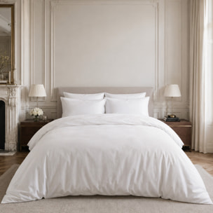 Drap housse 100% percale de coton blanc- Finesse