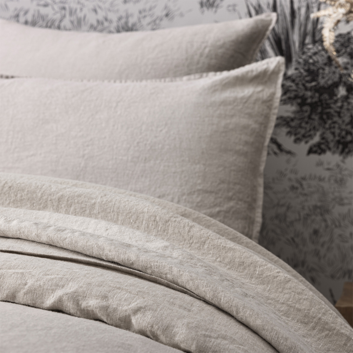 Drap plat uni en lin lavé, Made in France, NOUVELLE VAGUE , Beige naturel