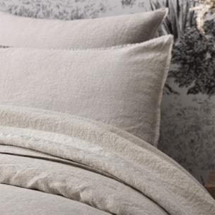 Drap plat uni en lin lavé, Made in France, NOUVELLE VAGUE , Beige naturel