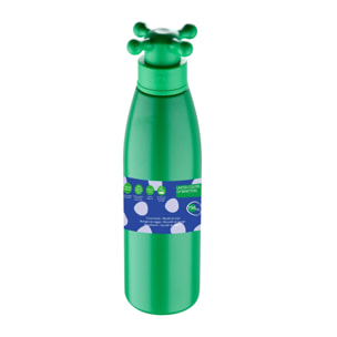 Botella de agua de pared única 750ml acero inoxidable verde con tapa de grifo colección rainbow