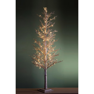 Larice alto 150 cm con glitter e 114 LED interni - Pezzi 1 - Colore:Champagne - Bianchi Dino - -