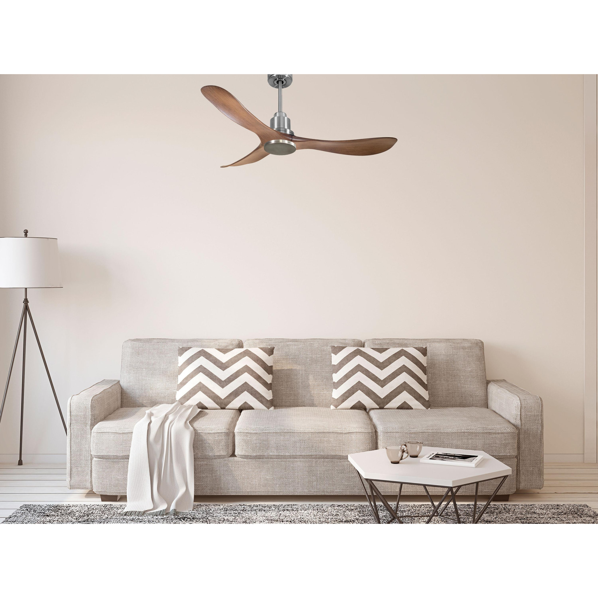 Ventilateur de plafond Réversible  Thermostat Wifi Moteur à courant continu Toits en pente Télécommande Hypersilence Mémoire Shopify Vendible (AUTOMATIQUE)