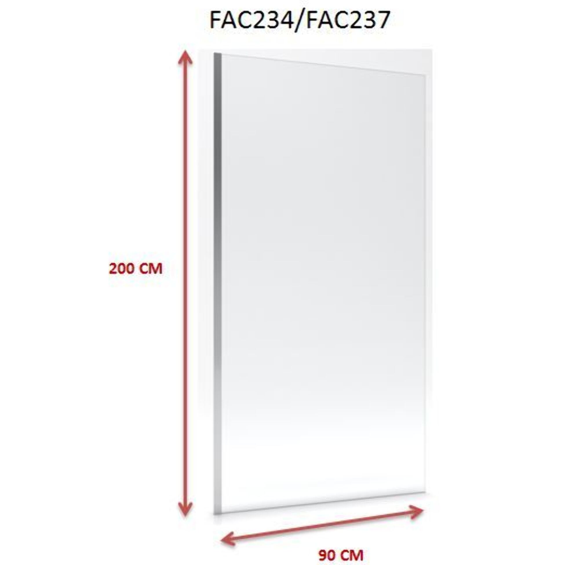 Paroi de douche à l'italienne - 90x200cm VERRE TRANSPARENT 6mm - FREEDOM 2 THIN TRANSPARENT 90