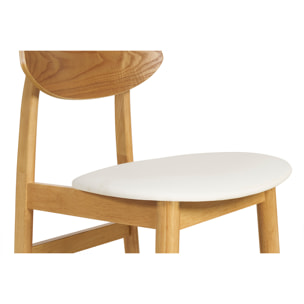 Chaises scandinaves en bois clair et blanc (lot de 2) ELION