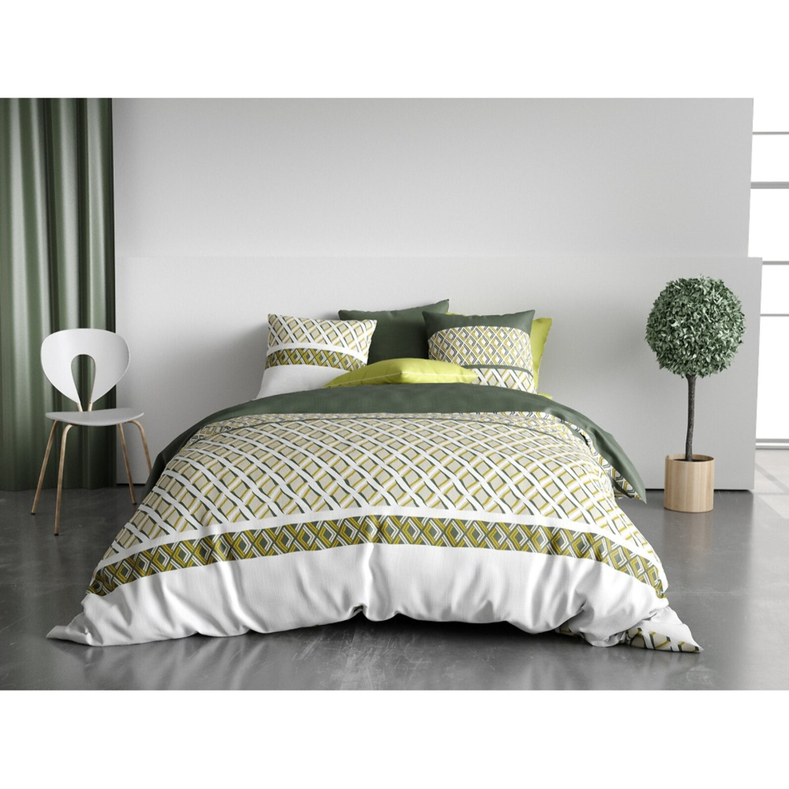 Parure Housse De Couette 3pcs 100% Coton 57 Fils Nayaa