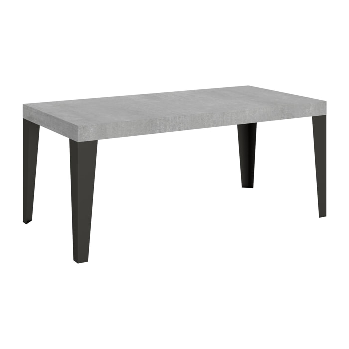 Table extensible 90x180/284 cm Flame Gris Béton cadre Anthracite