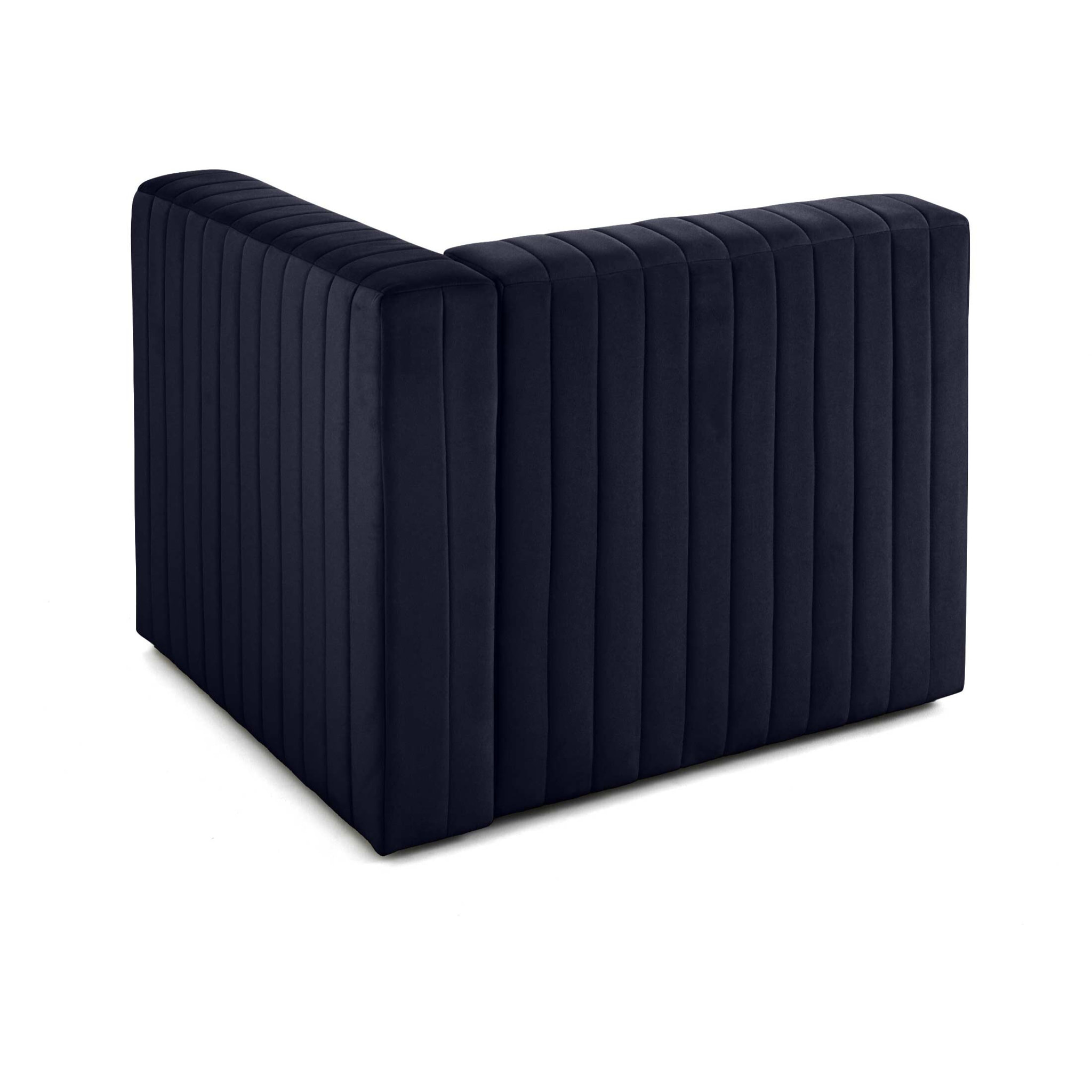 Nova - module d'assise droit - en velours - Bleu marine