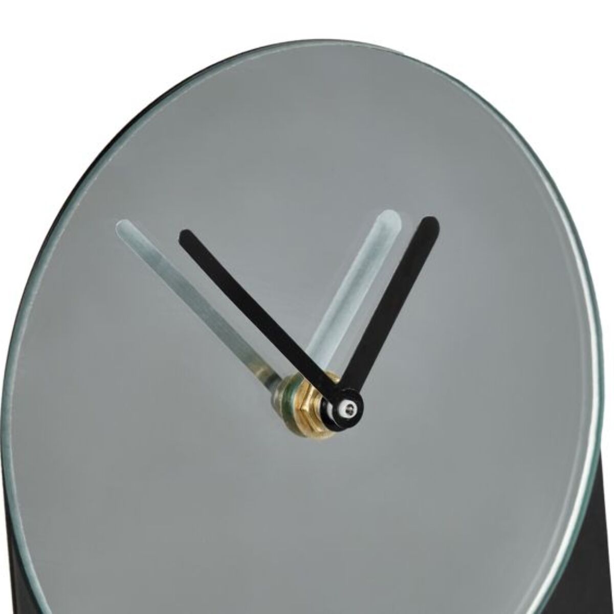 Horloge Minimaliste en Métal Noir avec Miroir - Design Élégant H. 18 cm - TIME
