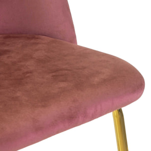 Sgabello Sammi Vacchetti in velluto rosa antico con struttura oro cm44x48h91