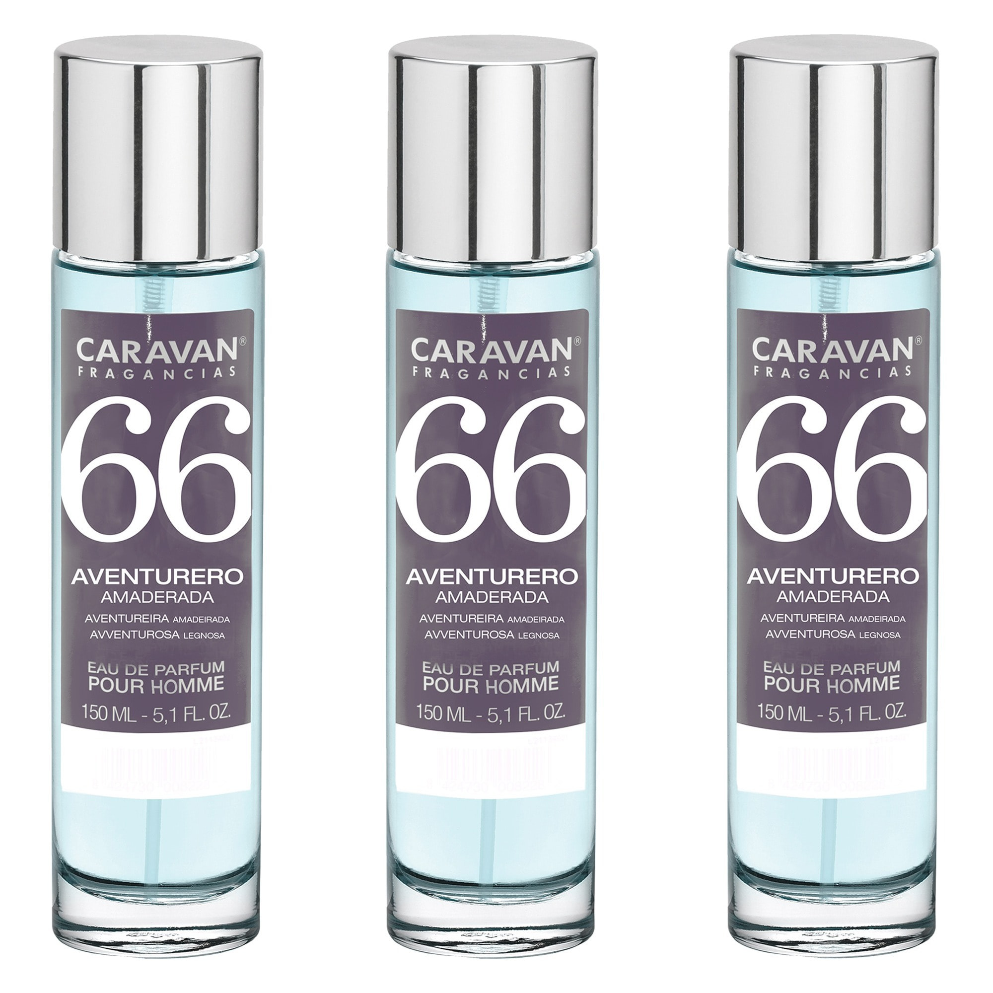 Caravan fragancias set de 3 frascos perfume de hombre nº66, de 150 ml