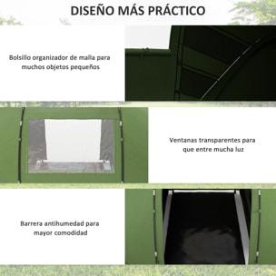 Tienda de Campaña Familiar para 4-6 Personas Tienda Camping Plegable Ligera con Bolsa de Transporte Impermeable para Playa Parque Senderismo 430x240x170 cm Verde