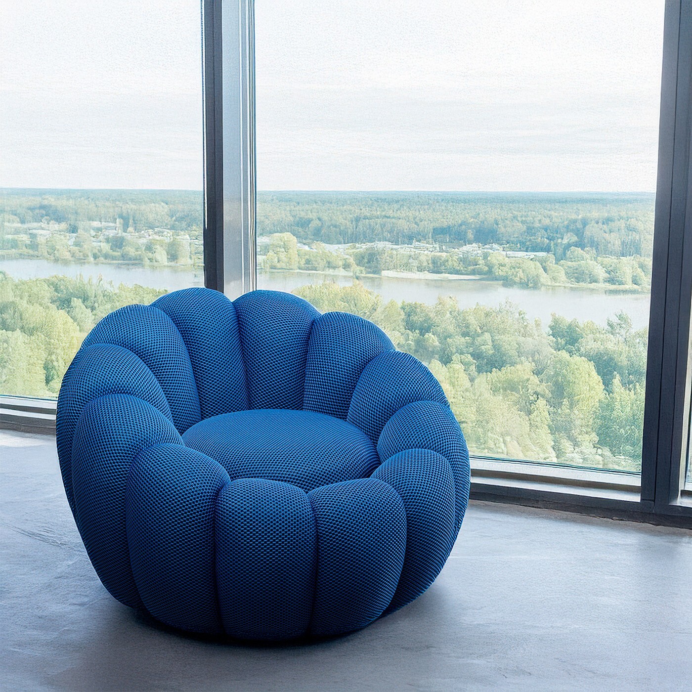 Fauteuil pivotant Peppo Bloom bleu Kare Design