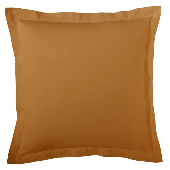Taie d'Oreiller Unie en 100 % Coton - Marron Clair