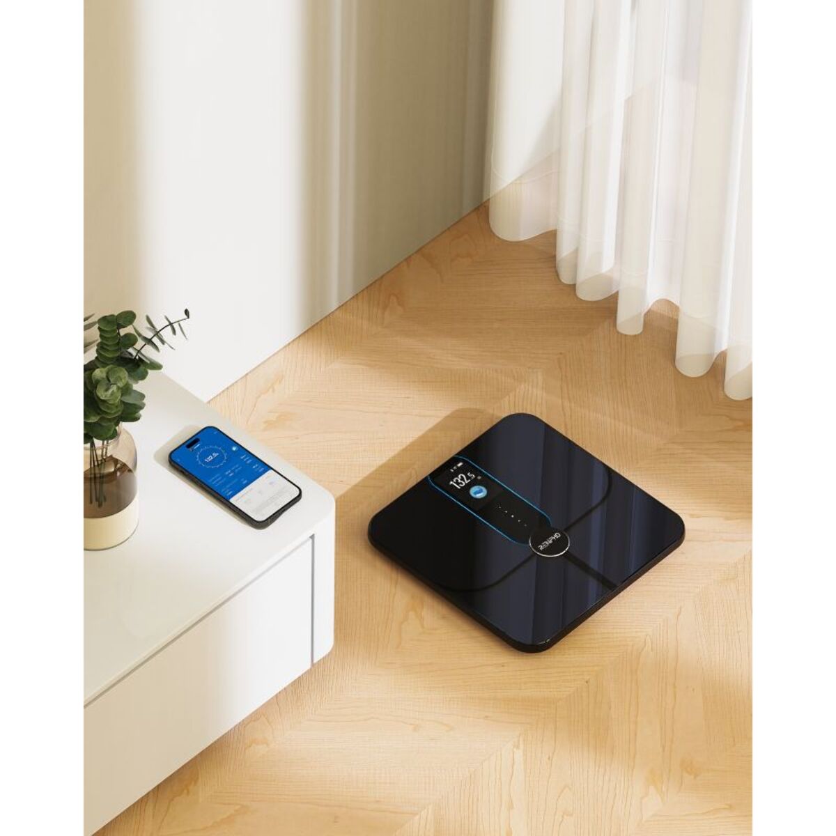 Pèse personne connecté RENPHO Elis Nova A031- Impédancemètre Haute Précision Bluetooth, 13 Données corporelles - Rechargeable