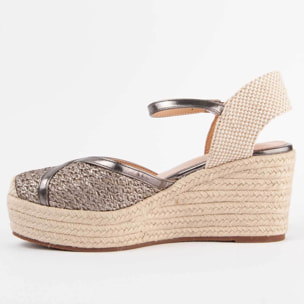 Alpargata De Cuña - Gris - Altura: 8 Cm