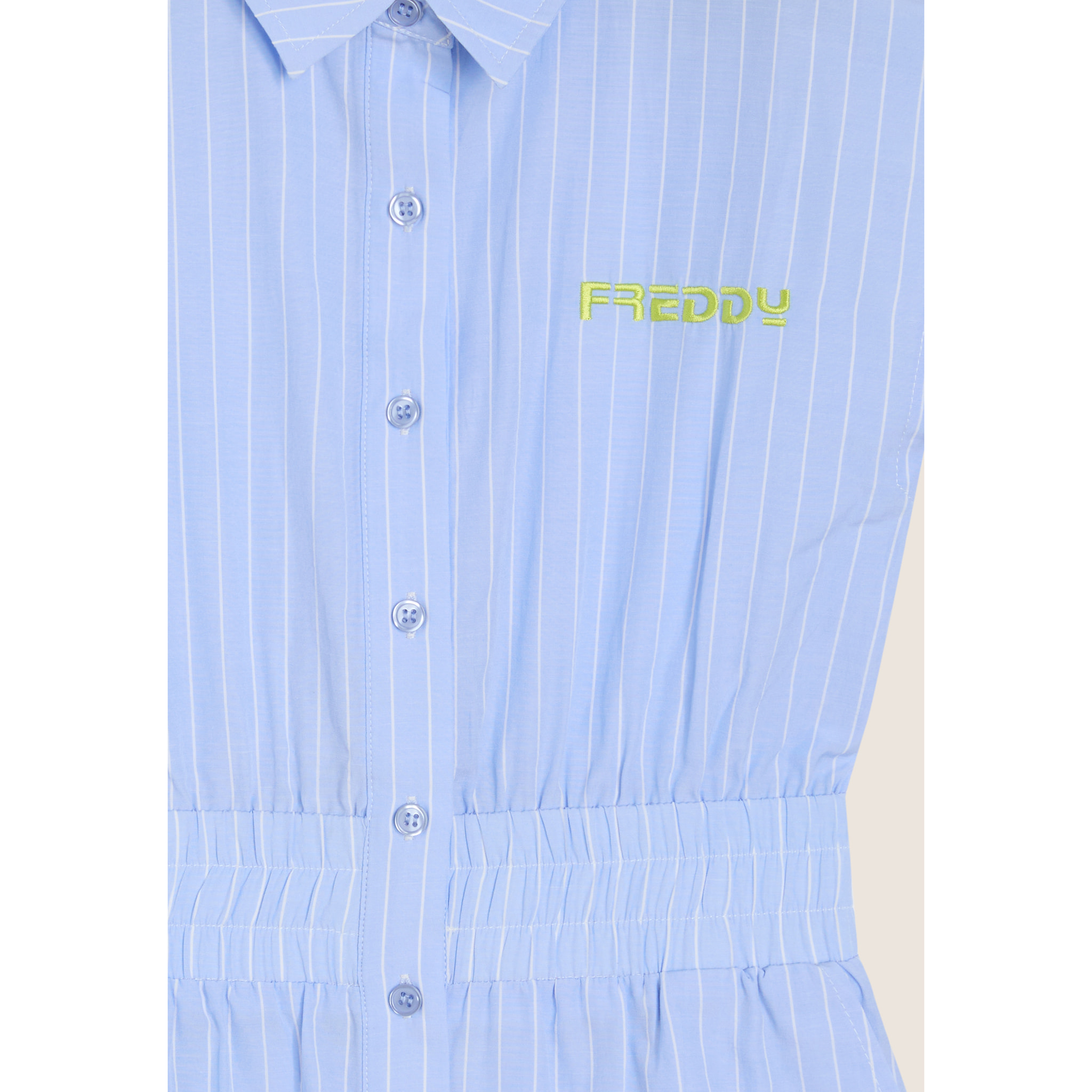 Tuta jumpsuit a righe con elastico in vita