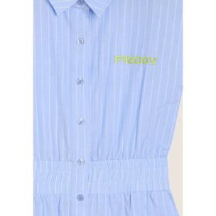 Tuta jumpsuit a righe con elastico in vita