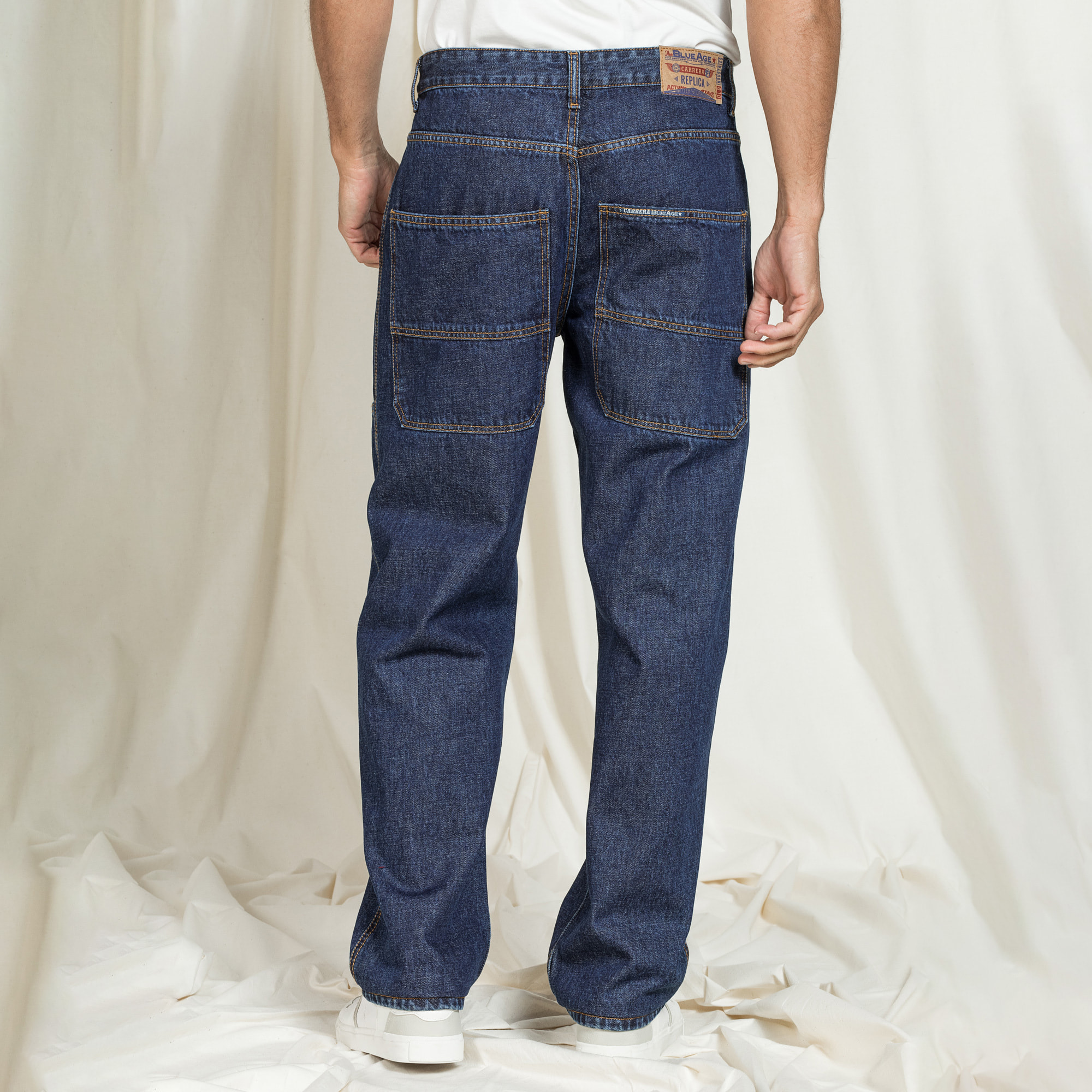 JEANS MODELLO REPLICA IN DENIM OLD STYLE CON TASCONI