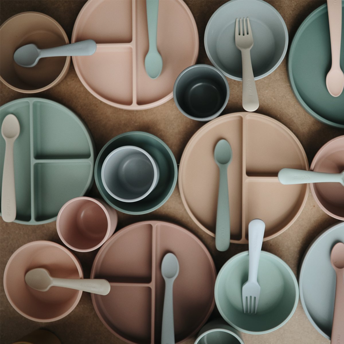 Mushie Pack Dos Cucharas Solid