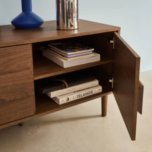 Meuble TV vintage décor bois 3 portes 150cm JULIANA