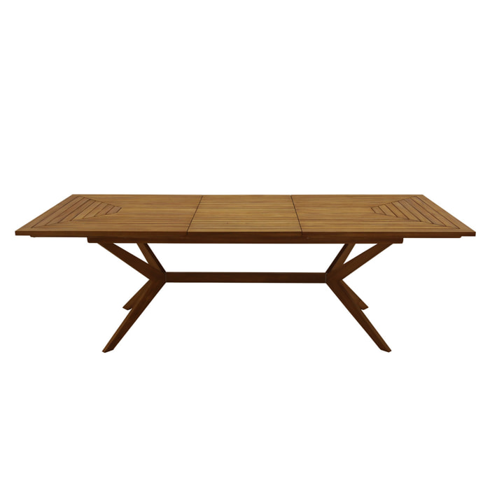 Table de jardin extensible rallonges intégrées en bois massif L180-240 cm SANTO