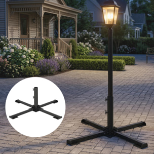 Pied de parasol pliable compatible mât 38-48mm acier anthracite
