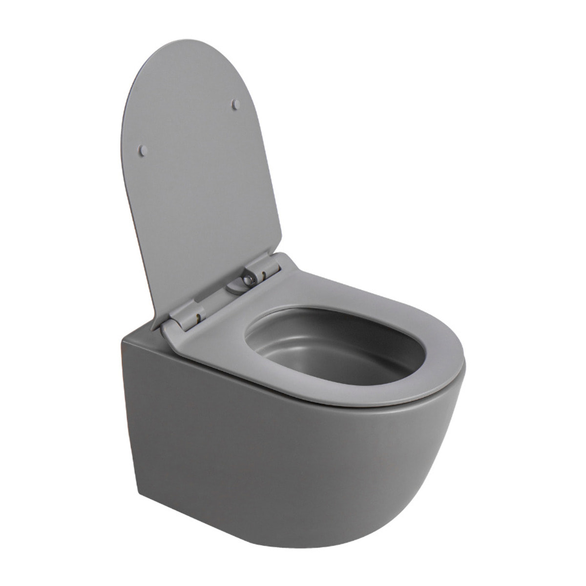PixL WC suspendu en céramique Vortex , fixations invisibles + abattant Soft-Close, Gris mat (CEPX010RTORPGRM)