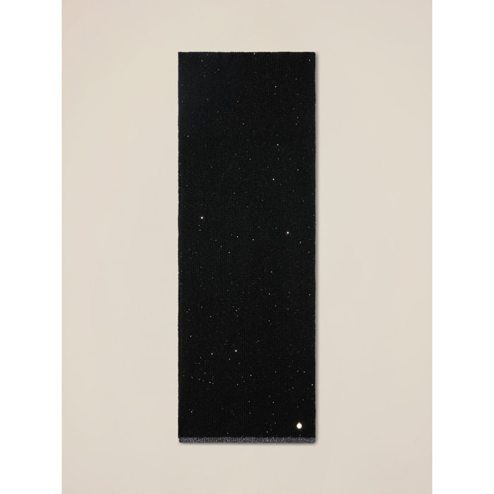 Oltre - Sciarpa con paillettes e cuciture lurex - Nero