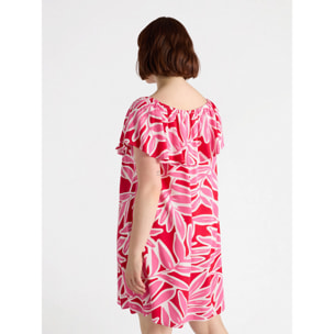 Fiorella Rubino - Vestito stampato in viscosa LENZING™ ECOVERO™ - Rosso