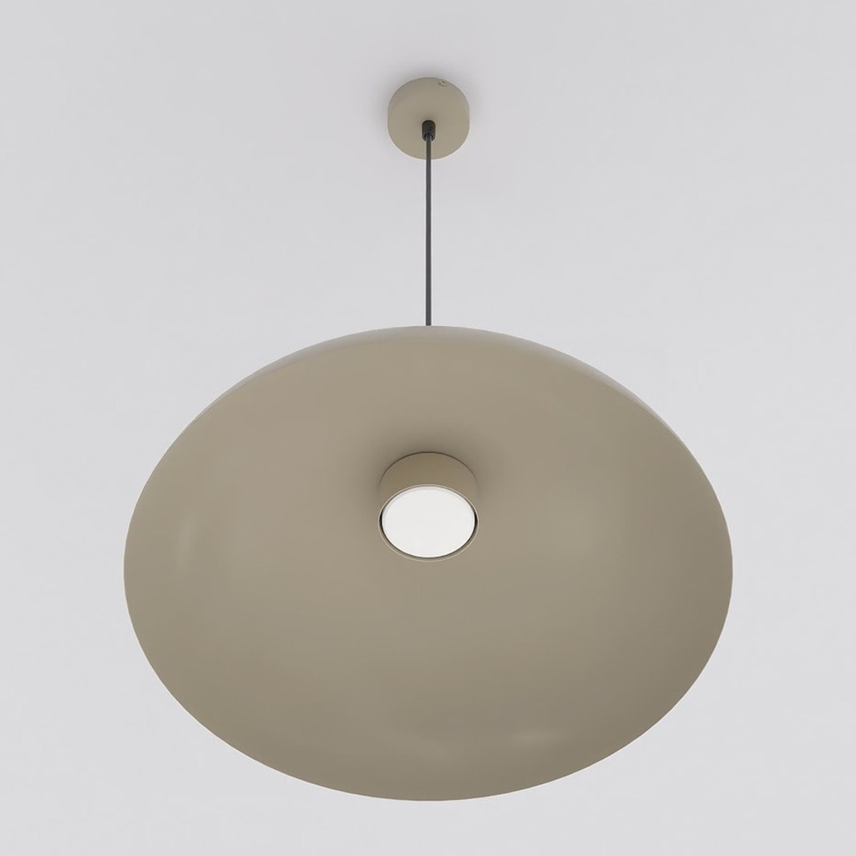 Lampada a sospensione Mega in acciaio moka beige