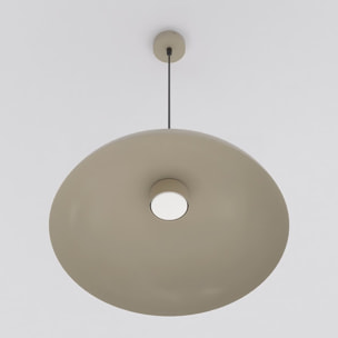Lampada a sospensione Mega in acciaio moka beige