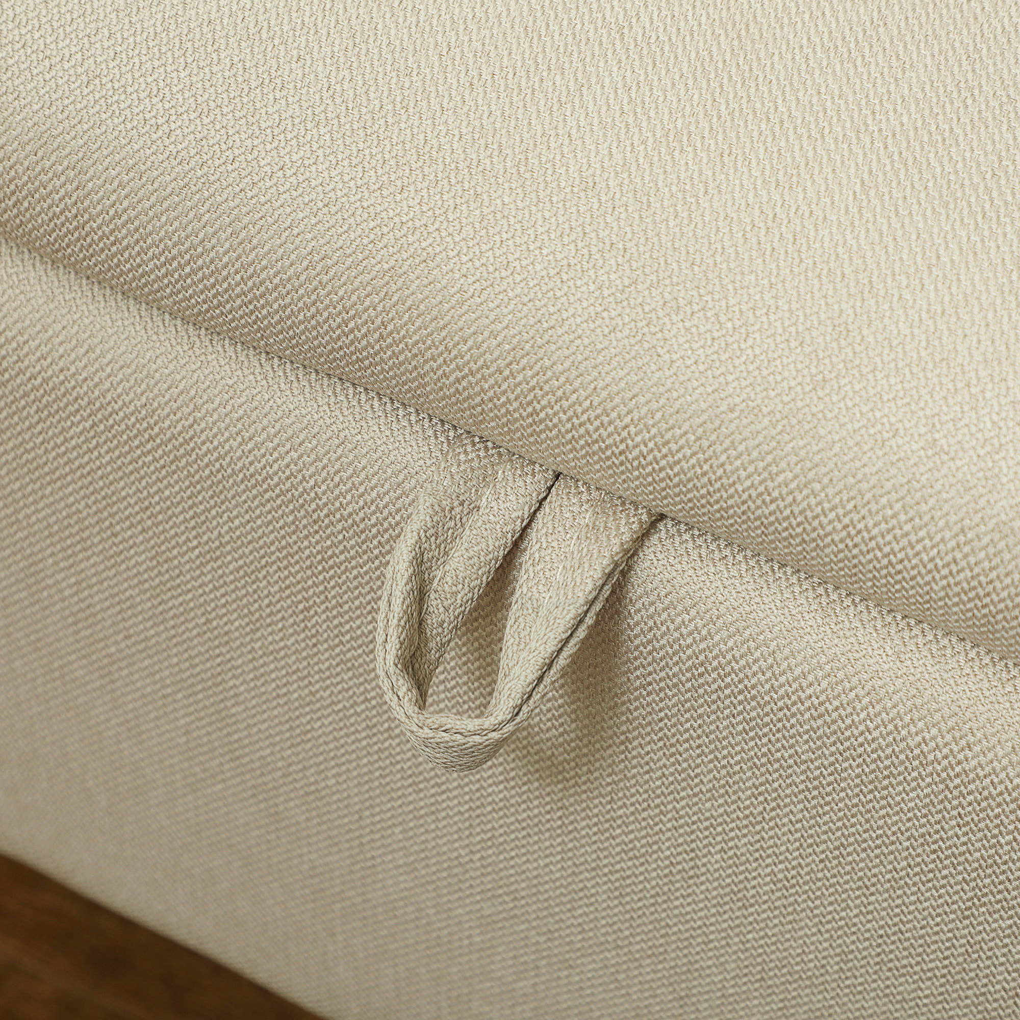 Banc coffre de rangement 2 en 1 dim. 102L x 40l x 39H cm piètement acier noir tissu beige