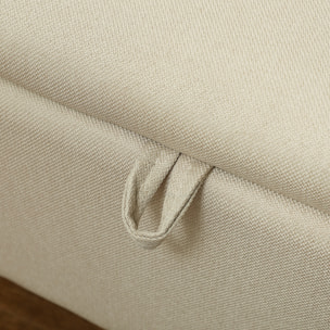 Banc coffre de rangement 2 en 1 dim. 102L x 40l x 39H cm piètement acier noir tissu beige
