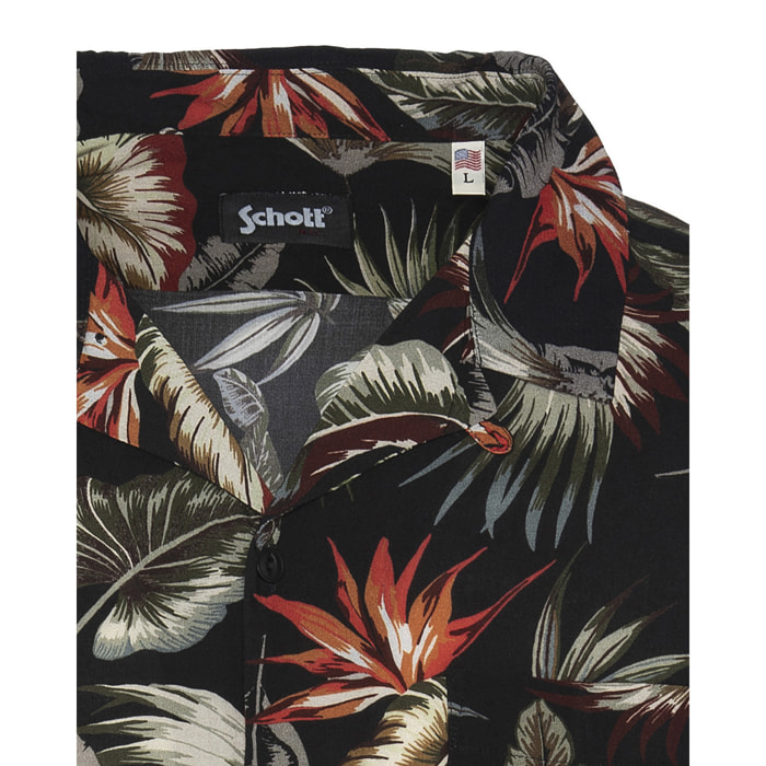 CAMICIA HAWAIANA SCHOTT BLACK TROPICAL