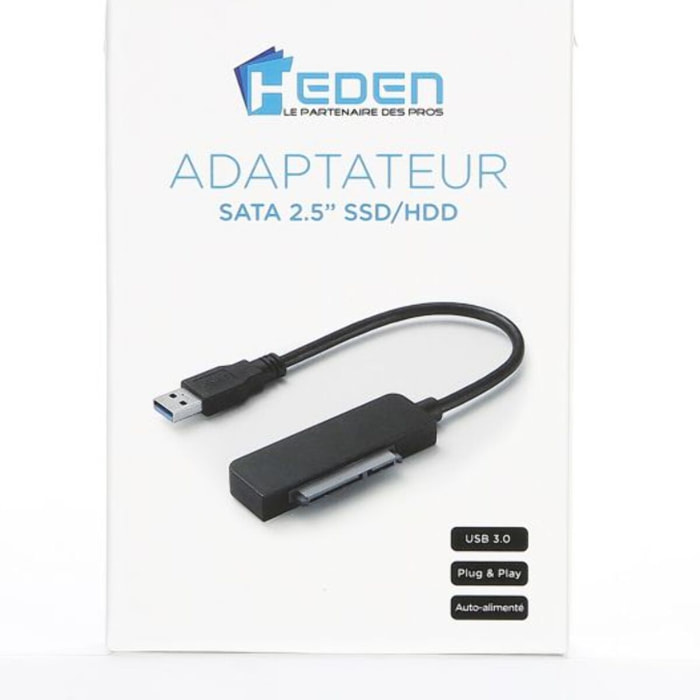 Adaptateur SATA HEDEN USB A 3.0 HDD/SSD 2.5'' SATA noir