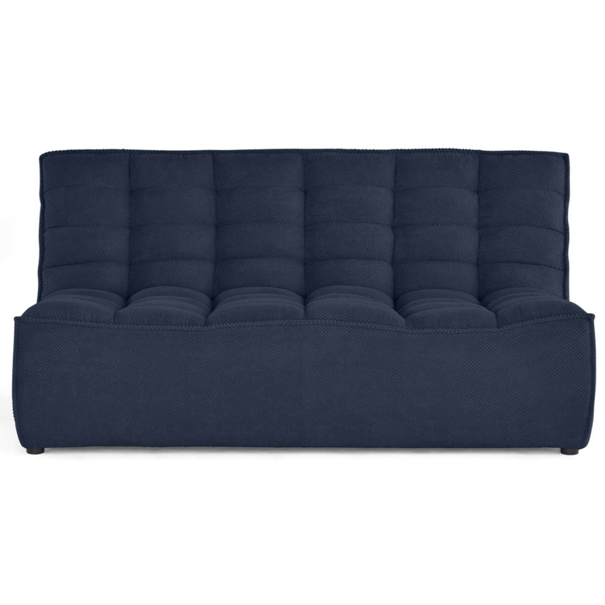 Ellie - canapé 2 places en velours texturé - Bleu marine