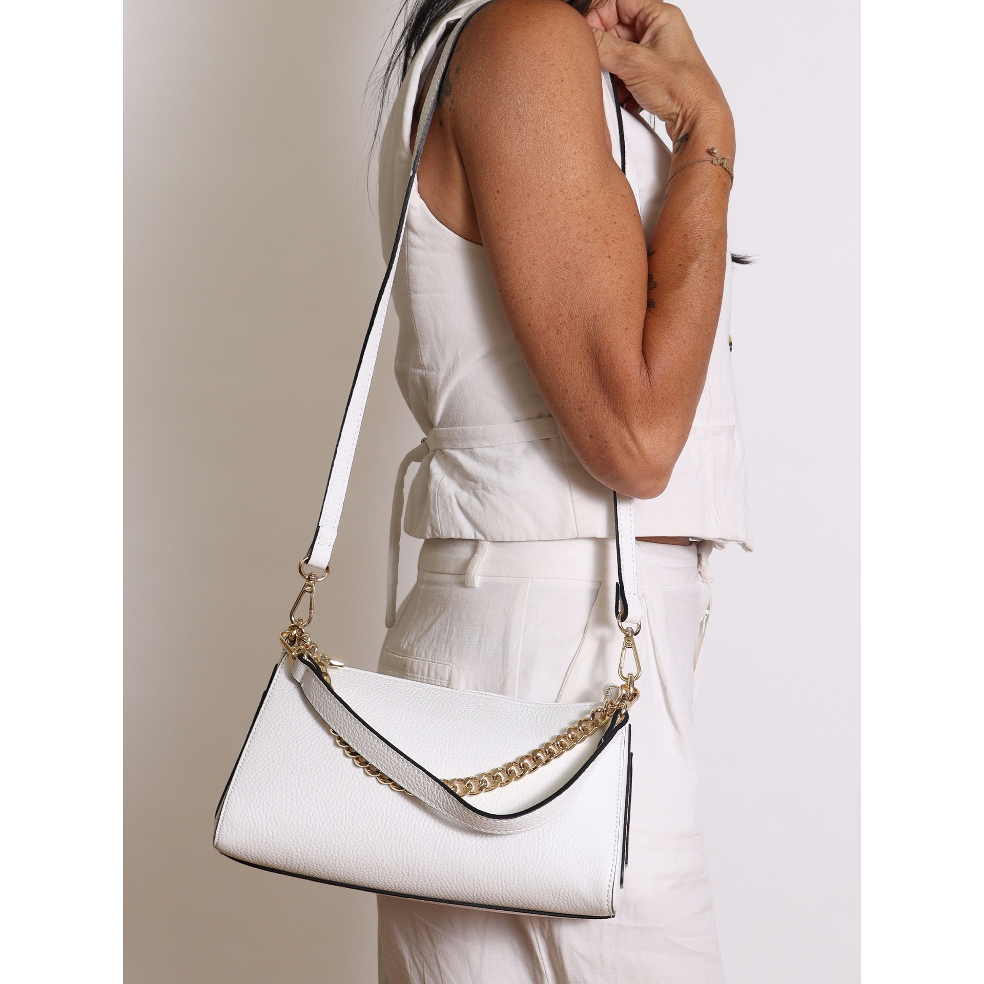 Borsa a mano da donna Made in Italy - Modello Seraphina Elite - 100% pelle - 26.0 x 14.0 x 12.0 cm