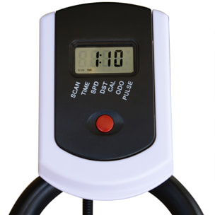 Bicicleta Estática Bici Estática con Volante 8 kg Resistencia Ajustable Pantalla LCD Pulsómetro Ejercicio Silencioso y Asiento Ajustable Carga 120 kg para Casa Gimnasio Negro