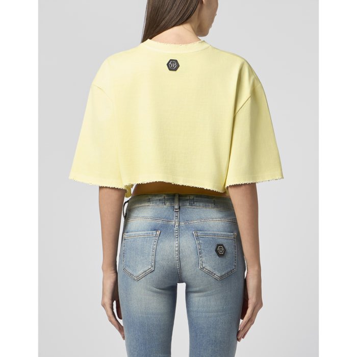 PHILIPP PLEIN Cropped T-Shirt Cannes Tennis Club