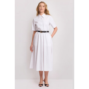 Kocca - Abito chemisier midi con cintura Donna, Tinta unita, Colletto di camicia