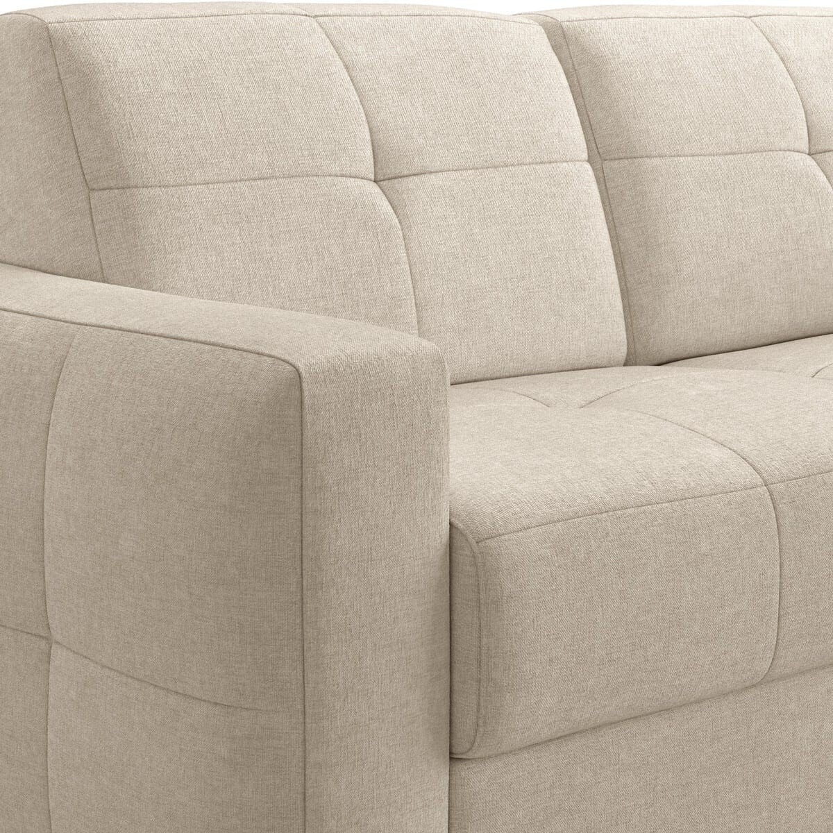 Canapé capitonné convertible 3 places en tissu chenille - ouverture express - CASSIAN