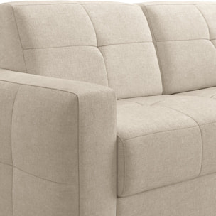 Canapé capitonné convertible 3 places en tissu chenille - ouverture express - CASSIAN